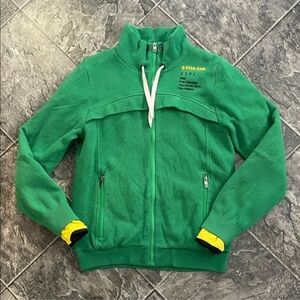 G-STAR RAW Green High-Collar Knit Lined Cottagecore Urban Streetwear Mens Jacket